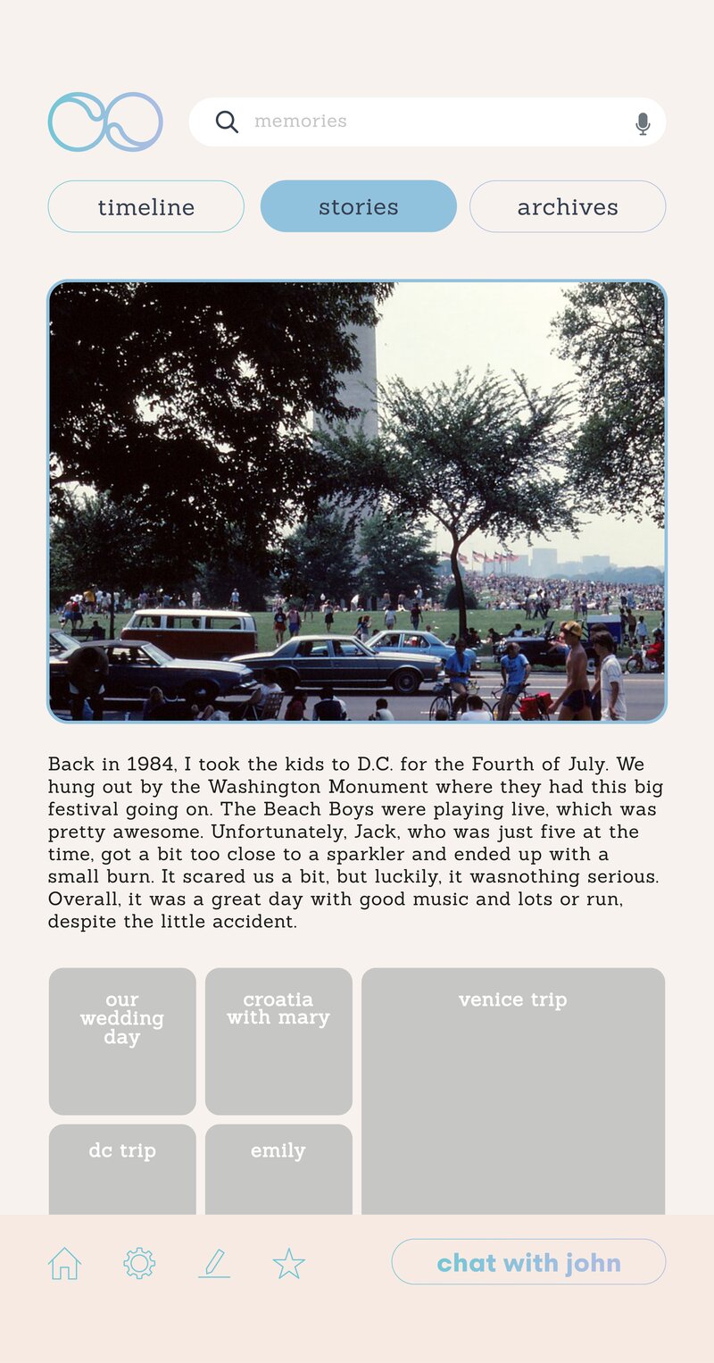 BackIt mobile stories view